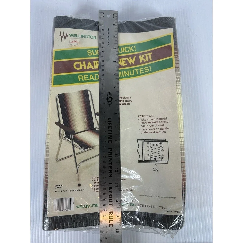 Vintage Super Quick Chair Renew Kit Approx 15 x 67  Replacement Brown Beige NOS